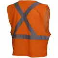 Safety Vest, Orange with Silver reflective Stripe, ANSI Class 2, Zipper Closure, Large