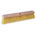 Tough Guy Push Broom: Plastic, 18 in Sweep Face, No Handle Broom Handle L, Acme Thread, Yellow
