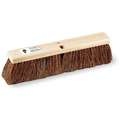 Tough Guy Push Broom: Wood, 18 in Sweep Face, No Handle Broom Handle L, Acme Thread, 4 in Trim Lg