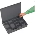 Durham Compartment Drawer: 18 3/8 in x 12 1/2 in x 3 1/8 in, 3 1/16 in x 4 5/16 in x 11 7/16 in, 9 Dividers