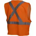 Safety Vest, Orange with Silver reflective Stripe, ANSI Class 2, Zipper Closure, 2X-Large