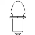 Mini Bulb, Trade Number KPR102, Single Contact Midget Flanged, 2 Volt, 16 Lumens,