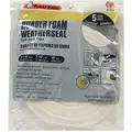 Sponge Rubber, Adhesive Foam Seal, White, 10 ft. Overall Length, 1-1/4" Overall Width, 7/16" Overall
