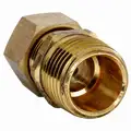 Male Connector, 1/2" Tube Size, 1/2" Pipe Size - Pipe Fitting, Metal, 13/16" Hex Size