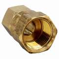 Female Connector, 3/8" Tube Size, 3/8" Pipe Size - Pipe Fitting, Metal, 3/4" Hex Size