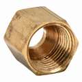 Nut: Brass, Compression, For 1/4 in Tube OD, 7/16-24 Threading Size, 5/16 in Overall Lg