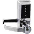 Mechanical Push Button Lockset, 5 Button, Vandal Resistant, Entry with Key Override, Passage, Satin