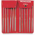 Nicholson 5-1/2" Swiss Pattern Needle File Set with Natural Finish; Number of Pieces: 12