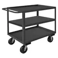 Utility Cart with Lipped Metal Shelves, Load Capacity 3,000 lb, Number of Shelves 3
