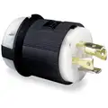 Hubbell Wiring Device-Kellems 30A Industrial Grade Non-Shrouded Locking Plug, Black/White; NEMA Configuration: L14-30P