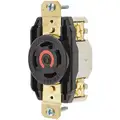Hubbell Wiring Device-Kellems Black Locking Receptacle, 30 Amps, 480VAC Voltage, NEMA Configuration: L16-30R