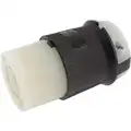 Hubbell Wiring Device-Kellems 30 Amp Industrial Grade Locking Connector, L16-30R NEMA Configuration, Black/White