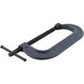 Regular Duty Forged Steel C-Clamp, 10" Max. Opening, 3-3/4" Throat Depth, Gray