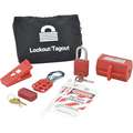 Portable Lockout Kit, Filled, Electrical Lockout, Pouch, Gray