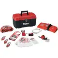 Master Lock Portable Lockout Kit, Filled, Valve Lockout, Tool Box, Red