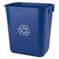 4 gal. Rectangular Recycling Can, Plastic, Blue