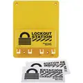 Master Lock Lockout Station: Unfilled, 13 Components, 9 3/4 in H, 7 3/4 in Wd