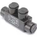 Burndy 2.38"L 2-Port Insulated Multitap Connector, Double-Sided Entry, T, 2 AWG Max. Conductor Size