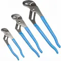 Channellock Tongue and Groove Plier Set: V, Self Adjusting, 7/8 in_1 1/2 in_2 1/4 in Max Jaw Opening, Serrated