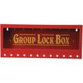 Red Steel Group Lockout Box, Max. Number of Padlocks: 12, 7" x 16"