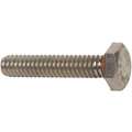Hex Head Cap Screw: Stainless Steel, 18-8, Plain, 1/4"-20 Thread Size, 1 1/4" Fastener Lg, 5 PK