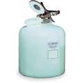 Justrite Safety Disposal Can, 5 gal., Corrosives, Polyethylene, White
