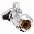 Angle Supply Stop: Angle Body, 1/2 in Inlet Size, 1/4 in Outlet Size, Compression Outlet
