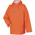 Fluorescent Orange PVC Coated Woven Polyester Flame-Resistant Hooded Jacket, 2XL, 14 oz