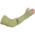 Aramid Sleeve with Thumbhole, 18"L, Knitted Cuff, Green, Yellow, Sleeve Size: Universal