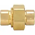 Union: Brass, 3/8 in x 3/8 in Fitting Pipe Size, Female NPT x Male NPT, 1 3/4 in Overall Lg