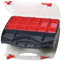 Eclipse Compartment Box, Red/Black, 3"H x 11"L x 13-1/2"W, 1EA