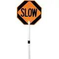 Cortina Paddle Sign, Stop/Slow, ABS Plastic Sign Material, Nonreflective Sign Sheeting
