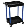 Thermoplastic Resin Flat Handle Utility Cart, 200 lb. Load Capacity, Number of Shelves: 2