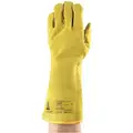 Welding Gloves, Gauntlet Cuff, L, 14" Glove Length, Cowhide Leather Palm Material
