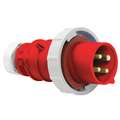 Bryant 30 Amp, 3-Phase Nylon Watertight Pin and Sleeve Plug, Red