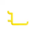 Functionaire Thermoplastic Single Rod Pegboard Hook, Locking Mounting Type, Yellow