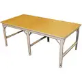 Phillocraft Adjustable Height Work Table, Particleboard, 78" Depth, 33-3/8" to 36-3/4" Height, 96" Width,5200 lb