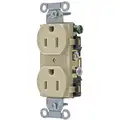 Bryant 15, Commercial, Receptacle, Ivory, No Tamper Resistant