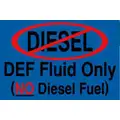 Def Fluid Only Decal, 3" X 4.5" , Blue Back, Black Text