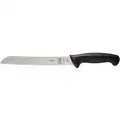 Mercer Cutlery Bread Knife: 8 in L, Wavy Edge Blade, Stamped High Carbon Stainless Steel, Black