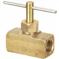 Needle Valve: Straight Fitting, Brass, 1/8 in Pipe Size, FNPT x FNPT