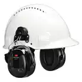 3M Hard Hat Mounted Electronic Ear Muffs, 23 dB Noise Reduction Rating NRR, Dielectric No, Black