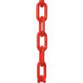 Mr. Chain Plastic Chain: Outdoor or Indoor, 1 1/2 in Size, 50 ft Lg, Red, Polyethylene