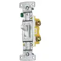 Bryant Wall Switch: Toggle Switch, Single Pole, White, 15 A, Push In/Screw Terminals, Screw Terminals