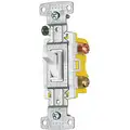 Bryant Wall Switch: Toggle Switch, 3-Way, White, 15 A, Push In/Screw Terminals, Screw Terminals