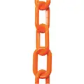 Mr. Chain Plastic Chain: Outdoor or Indoor, 2 in Size, 50 ft Lg, Safety Orange, Polyethylene