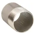 Nipple: Stainless Steel, 1 1/4" Nominal Pipe Size, 2 1/2" Overall Length, Threaded on One End