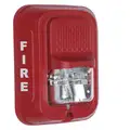 System Sensor Strobe: Marked Fire Strobe, Red, Wall, 1 29/32 in Dp , 5 39/64 in Lg