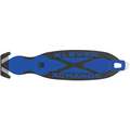 Klever X-Change Safety Cutter: 6 1/2 in Overall L, Oval Handle, Rubberized, Steel, Blue