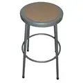 Round Stool: 30" Overall Ht, 30" min to 30" max, No Backrest, Gray, 4 Legs